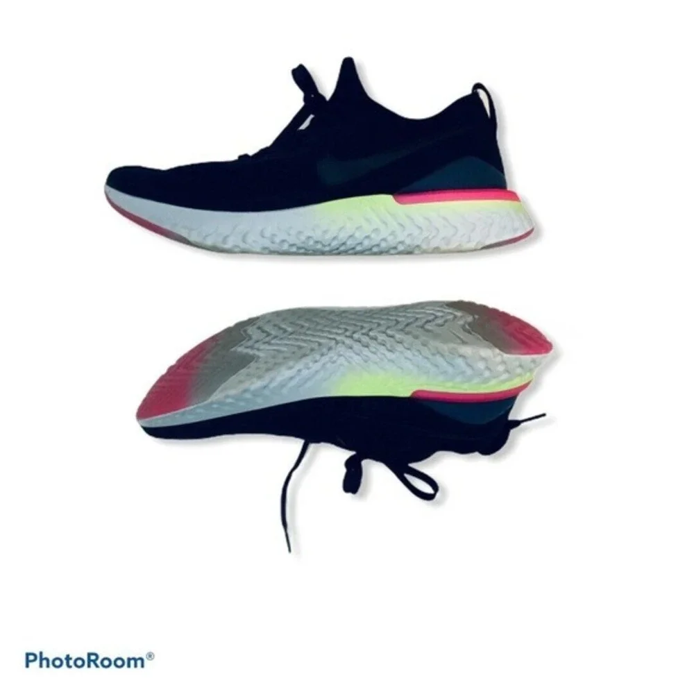 Nike Running Mens 9.5 Black‎ Epic React Flyknit 2 BQ8927-003 Streetwear Sneakers
